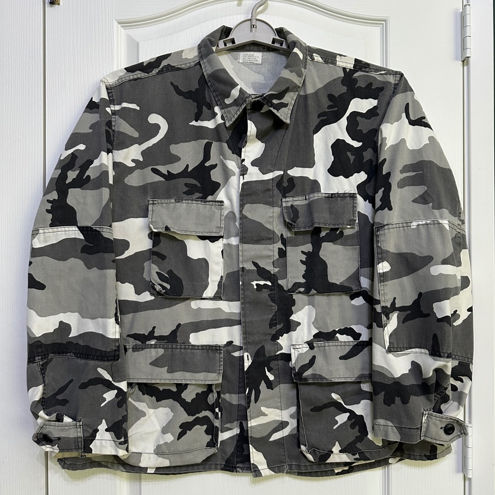 Camo Distributors Combat Coat XL Gray Urban Camouflage Utility Jacket Streetwear
